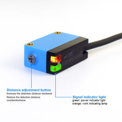 Công tắc quang điện NPN PNP 30-100mm IP65 DC10-30V 4 dây BGLL61NS Cảm biến quang điện laser cho máy NCN